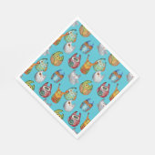 かわいい小さなフクロウのオールオーバーデザイン スタンダードランチョンナプキン (角)