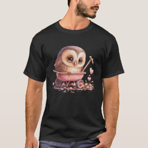 かわいい小さなフクロウのバレンタイン動物の愛13 Tシャツ