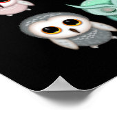 かわいい小さなフクロウイラスト ポスター (角)