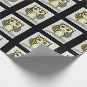 かわいい小さなフクロウ ラッピングペーパー (角)