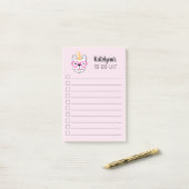 かわいい小さなフランスの一角獣|ピンク|パーソナライズされた| ポストイット (デスク上)