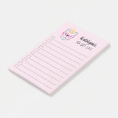 かわいい小さなフランスの一角獣|ピンク|パーソナライズされた| ポストイット (アングル)