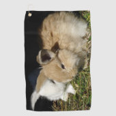 かわいい小さなフワフワのバンニー ゴルフタオル (正面)