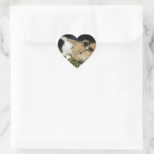 かわいい小さなフワフワのバンニー ハートシール (バッグ)