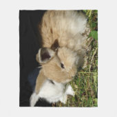 かわいい小さなフワフワのバンニー フリースブランケット (正面)