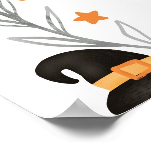 かわいい小さなブハロウィーンの赤ちゃんシャワーへようこそ ポスター (角)