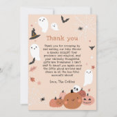 かわいい小さなブハロウィーンの赤ちゃんシャワー サンキューカード (正面)