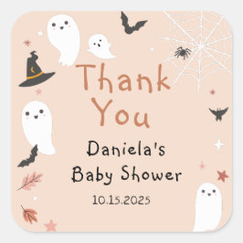 かわいい小さなブハロウィーンの赤ちゃんシャワー スクエアシール