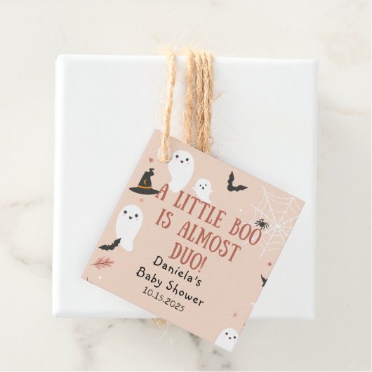 かわいい小さなブハロウィーンの赤ちゃんシャワー フェイバータグ (インサイチュ)
