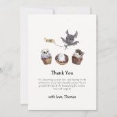 かわいい小さなブハロウィーンカップケーキベビーシャワー サンキューカード (正面)