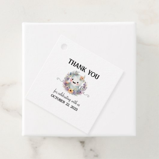 かわいい小さなブハロウィーンベビーシャワーメッセージカード フェイバータグ (インサイチュ)