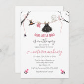 かわいい小さなブハロウィーン幽霊赤ちゃんシャワー 招待状 (正面/裏面)