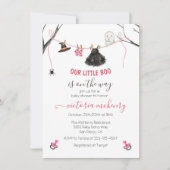 かわいい小さなブハロウィーン幽霊赤ちゃんシャワー 招待状 (正面)