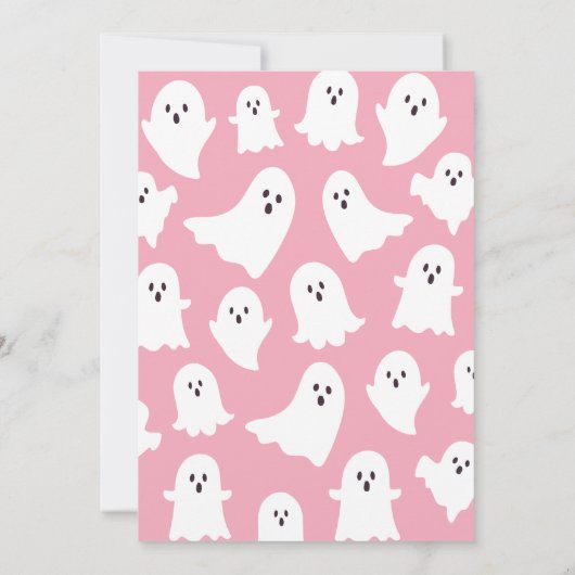 かわいい小さなブピンクのハロウィーン女の子の赤ちゃんシャワー 招待状 (裏面)