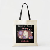 かわいい小さなブピンクブラックネームハロウィーン トートバッグ (正面)