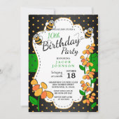 かわいい小さなブンブンいう音誕生日の蜂 招待状 (正面)