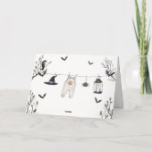 かわいい小さなブーのクロースレイン赤ちゃんシャワー サンキューカード (裏面)