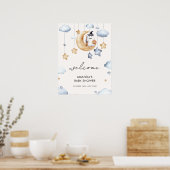 かわいい小さなブーの月の星ベビーシャワーへようこそ ポスター (キッチン)