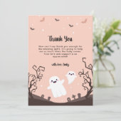 かわいい小さなブーはほとんど赤ちゃんシャワー サンキューカード (スタンド正面)