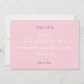 かわいい小さなブーベビー幽霊1stハロウィンカード 案内状 (裏面)