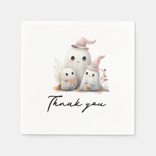 かわいい小さなブー女の子ファーストハロウィーンベビーシャワー スタンダードカクテルナプキン (正面)