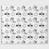 かわいい小さなブー幽霊こうもりキッズハロウィーン ラッピングペーパー (フラット)