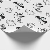 かわいい小さなブー幽霊こうもりキッズハロウィーン ラッピングペーパー (角)