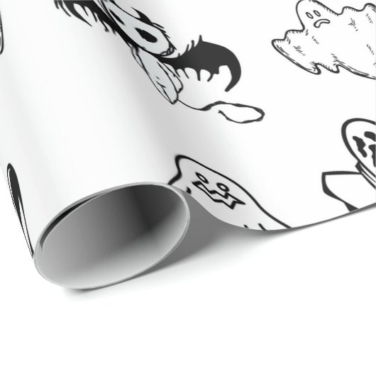 かわいい小さなブー幽霊こうもりキッズハロウィーン ラッピングペーパー (ロールコーナー)