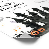 かわいい小さなブー幽霊ハウスベビーシャワーウェルカム ポスター (角)