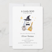 かわいい小さなブー幽霊ホラウィーンボーイベビーシャワー 招待状 (正面)