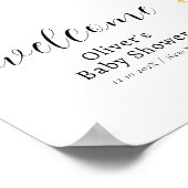 かわいい小さなブー幽霊男の子ベイビーシャワーへようこそ ポスター (角)