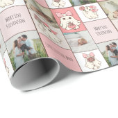 かわいい小さなブー数々のフォトピンク幽霊ベビー ラッピングペーパー (ロールコーナー)