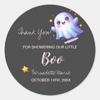 かわいい小さなブー美しいハロウィーンの赤ちゃんシャワー ラウンドシール