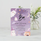 かわいい小さなブー赤ちゃんシャワー 招待状 (スタンド正面)