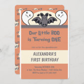 かわいい小さなブーOne 招待状 (正面/裏面)