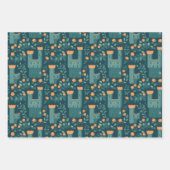 かわいい小さなプリンセスウィザードキャッスルタワーパターン ラッピングペーパーシート (正面2)