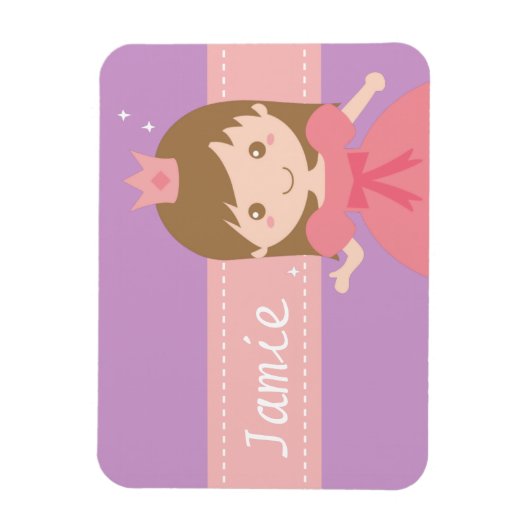 かわいい小さなプリンセスガールマパーソナライズされたグネット マグネット (縦)