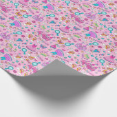 かわいい小さなプリンセスピンクのシームレスなパターン ラッピングペーパー (角)