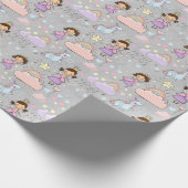 かわいい小さなプリンセスピンクのシームレスなパターン ラッピングペーパー (角)