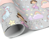 かわいい小さなプリンセスピンクのシームレスなパターン ラッピングペーパー (ロールコーナー)