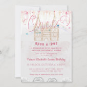 かわいい小さなプリンセスワンオンザタイム誕生日 招待状 (正面)