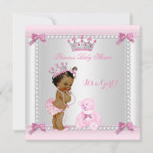 かわいい小さなプリンセス赤ちゃんシャワーガールエスニック 招待状 (正面)