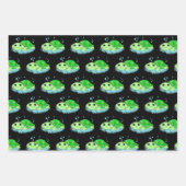 かわいい小さなベビーウミガメの誕生日またはベビーシャワー ラッピングペーパーシート (正面3)