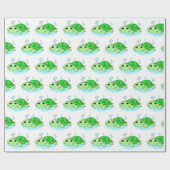 かわいい小さなベビーウミガメの誕生日またはベビーシャワー ラッピングペーパー (フラット)