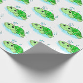 かわいい小さなベビーウミガメの誕生日またはベビーシャワー ラッピングペーパー (角)