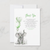 かわいい小さなベビーゾウありがとう サンキューカード (正面)