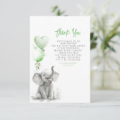 かわいい小さなベビーゾウありがとう サンキューカード (スタンド正面)