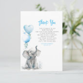 かわいい小さなベビーゾウありがとう サンキューカード (スタンド正面)
