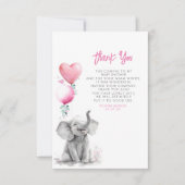 かわいい小さなベビーゾウありがとう サンキューカード (正面)