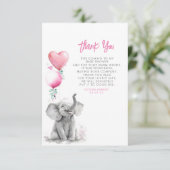 かわいい小さなベビーゾウありがとう サンキューカード (スタンド正面)
